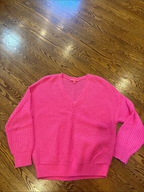 Lilly Pulitzer Hot Pink V-Neck Sweater